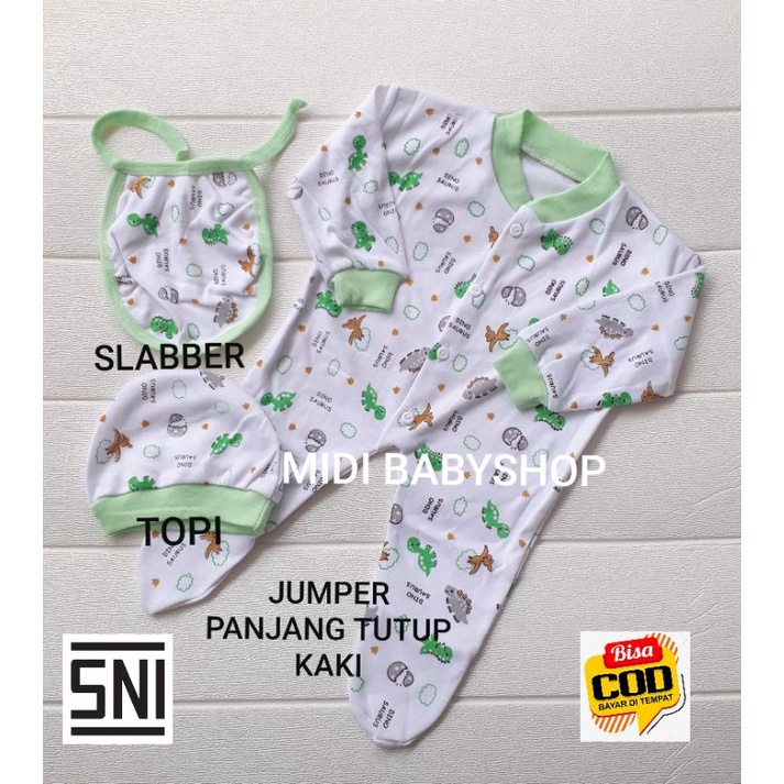 3 in 1 set Jumper bayi premium motif lucu 0-6 Bulan / Baju kodok bayi premium motif lucu SNI