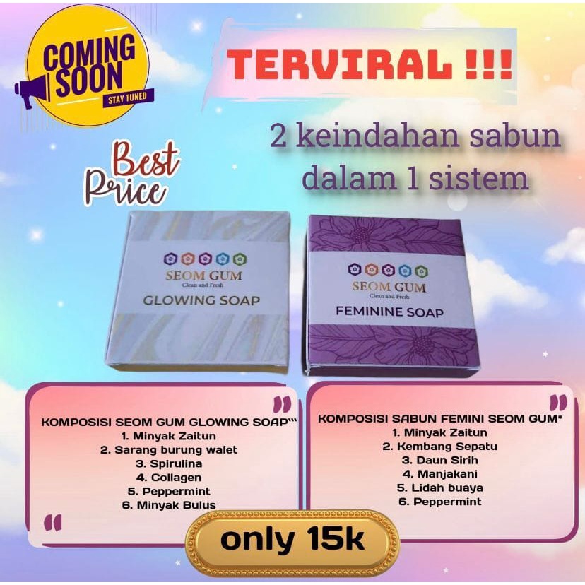 SABUN VIRAL PEMUTIH & PENGENCANG PAY*D*RA JUGA MR. P/ SEOM GUM GLOWING SOAP/FEMINIM SOAP