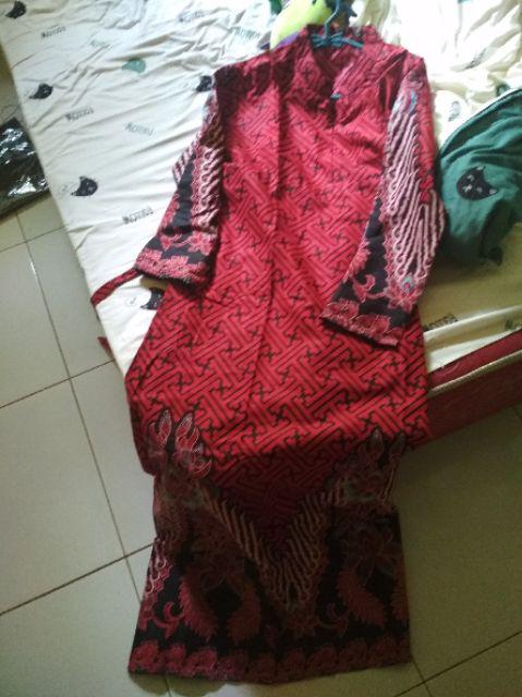 Batik Couple Keluarga Gamis Anak Gamis Batik Super Jumbo Cibulan Biru