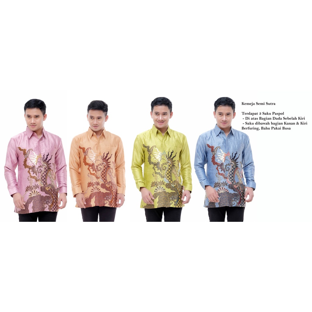 Kemeja Batik Semi Sutra Pria | Hem Batik Semi Sutra Pria | Kemeja Batik | SS0007