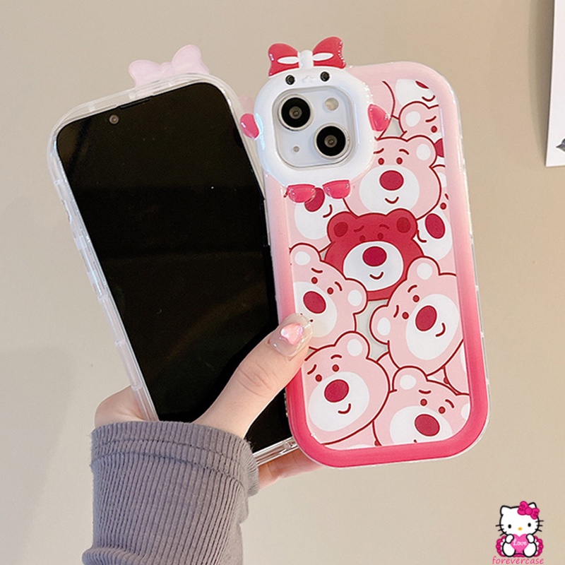 Soft Case Desain Kartun Beruang Strawberry Untuk Oppo A16 A15 A7 A5S A12 A3S A12E A53 A74 A95 A16K A16E A52 A92 A96 A76 Reno 5 5F 4s A51 A57 A16K A5S A16