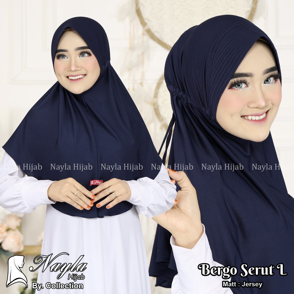 Jilbab Instan Bergo Serut L Kerudung Instan Bergo Serut Ori Nayla Hijab Bergo Serut Nayla Hija'b