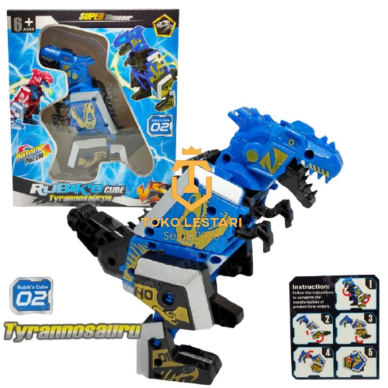 MAINAN ROBOT RUBIKS CUBE 02 TYRANNOSAURUS / ROBOT BERUBAH JADI TYREX