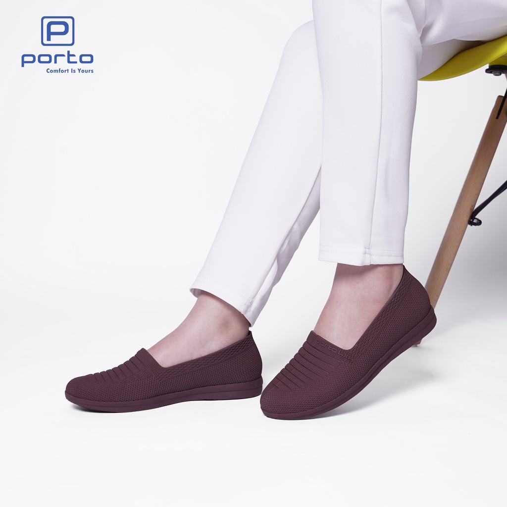 KSM - Porto Leveling Sepatu Wanita Flatshoes Korea Nyaman Casual Kantor Premium Anti Licin Original Porto Lady