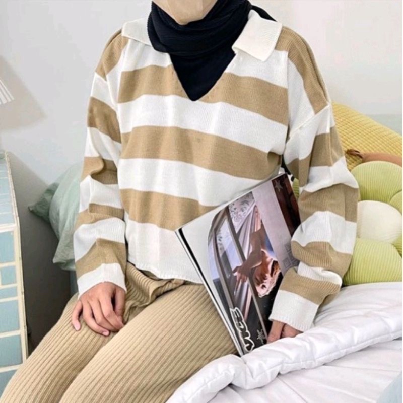 ATASAN WANITA | ALIYA BLASTER SWEATER CROP KNIT | ATASAN WANITA RAJUT | SWEATER FUJI