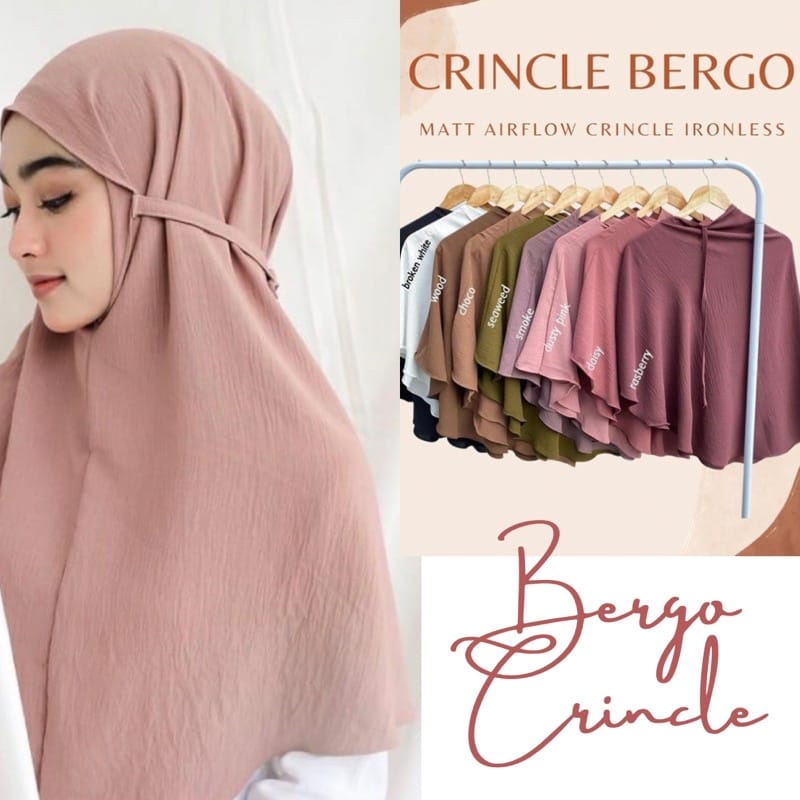 Bergo Crinkle Airflow Bergo Crinkle Anti Kusut Bergo Crincle Airflow premium