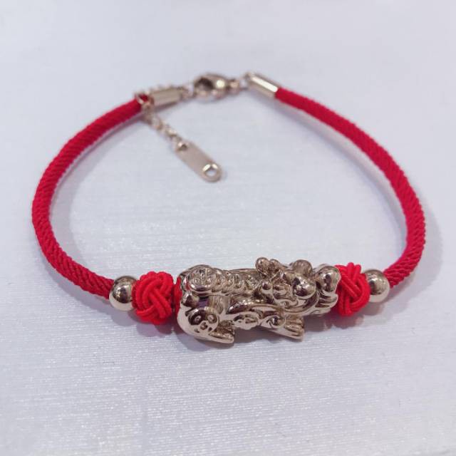 Gelang merah pixiu bahan titanium tidak karatan Ng