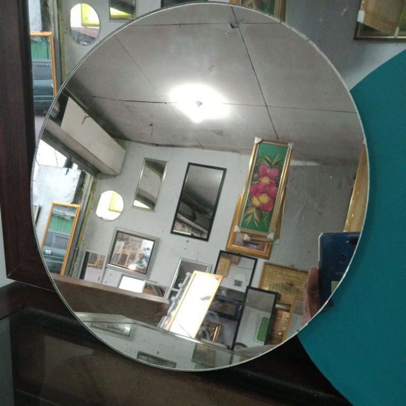 Cermin Bulat/Cermin Dinding/Cermin Tembok/Cermin Hias Diameter 20cm