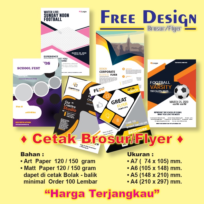 Jual Brosur Flyer Bahan Art Paper Gsm Ukuran A A A Dan A