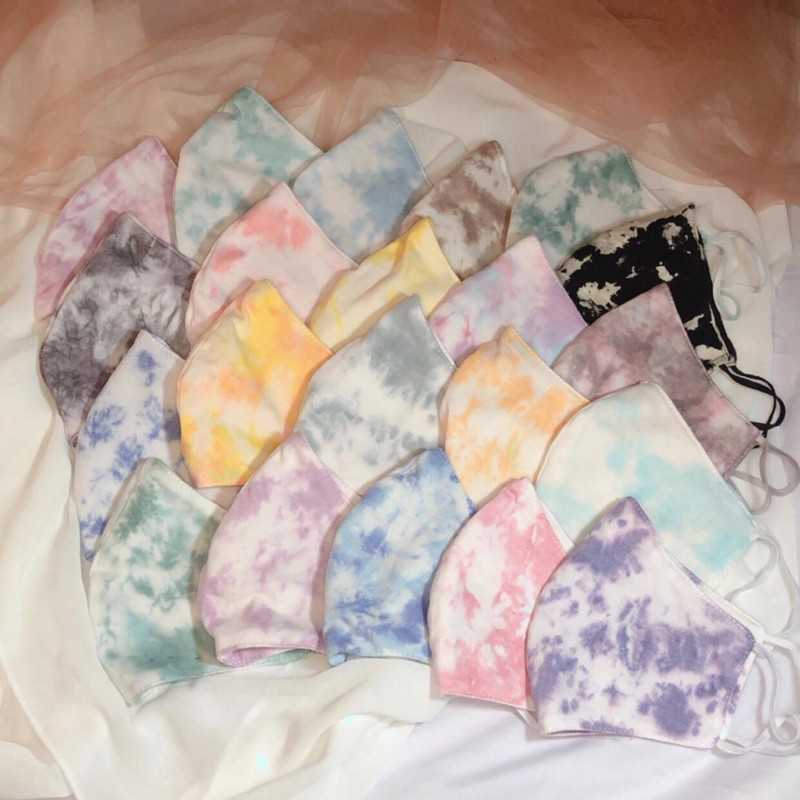 READY Masker Kain Tie Dye  Tiedye Murah 2 PLY Earloop 