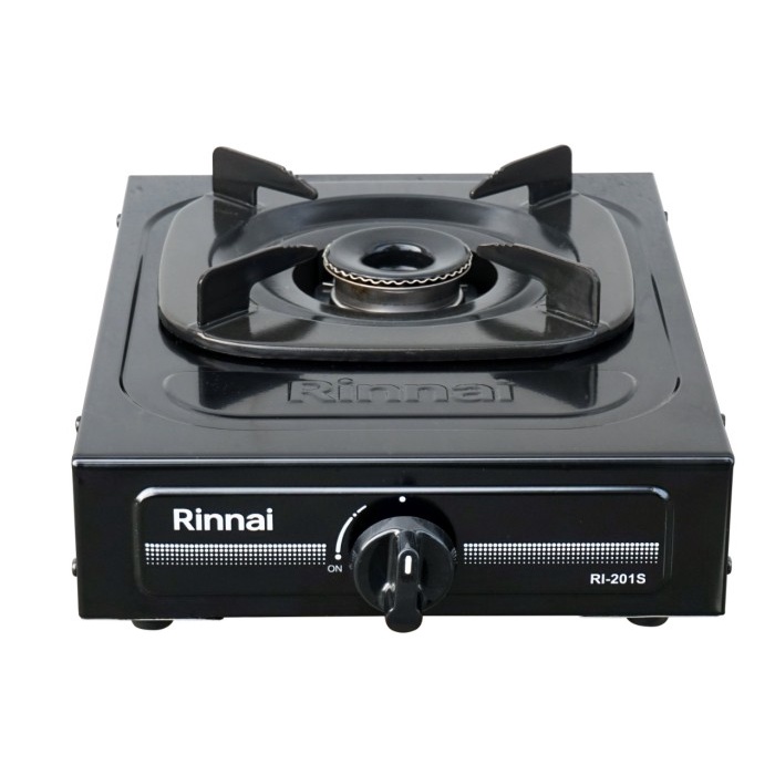 PAKET KOMPOR Rinnai RI-201 S Kompor Gas Stove Teflon 1 Tungku RI-201S HITAM PEKAT MANTAP