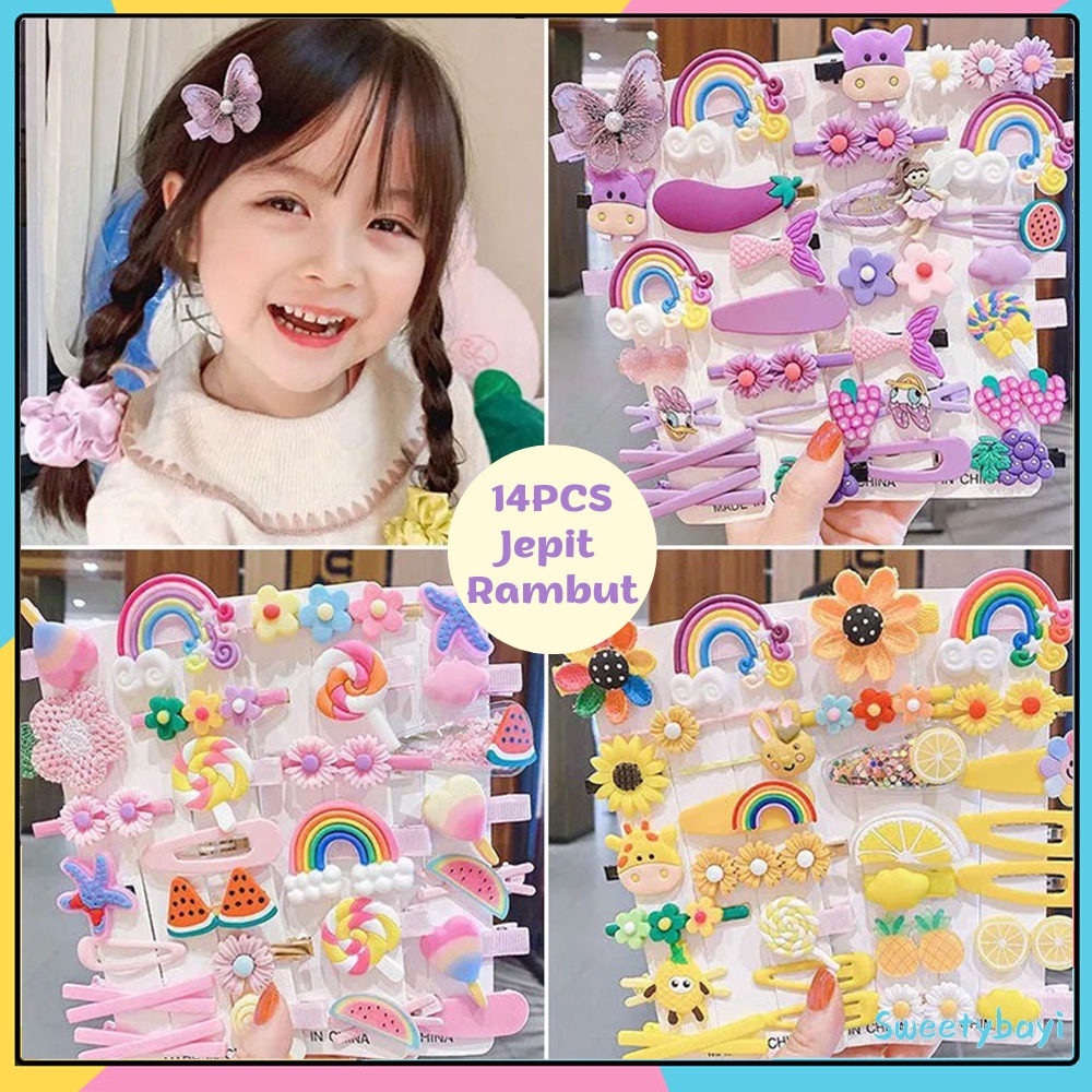 SweetyBayi Ikat rambut korea rambut Jepitan rambut anak Hair clip anak 14pcs