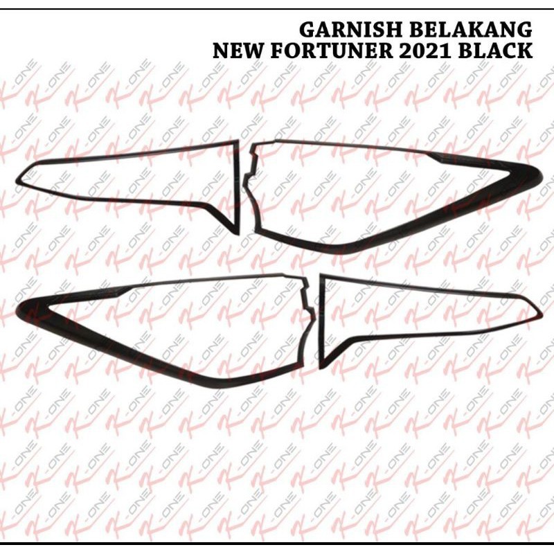 Tail Lamp Garnish / Garnish Belakang All New Fortuner 2021 Black Doff