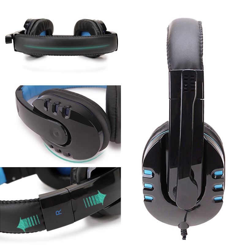 [✅READY STOCK] Headset gaming dengan mic 3.5mm Bass Stereo Kompatibel dengan komputer dan ponsel  Penjualan Panas Mode