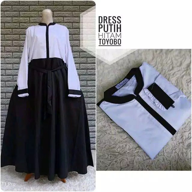 GAMIS GURU HITAM PUTIH /SERAGAM KERJA TANGAN KRIWIL/ GAMIS SERAGAM PNS/PEMDAH