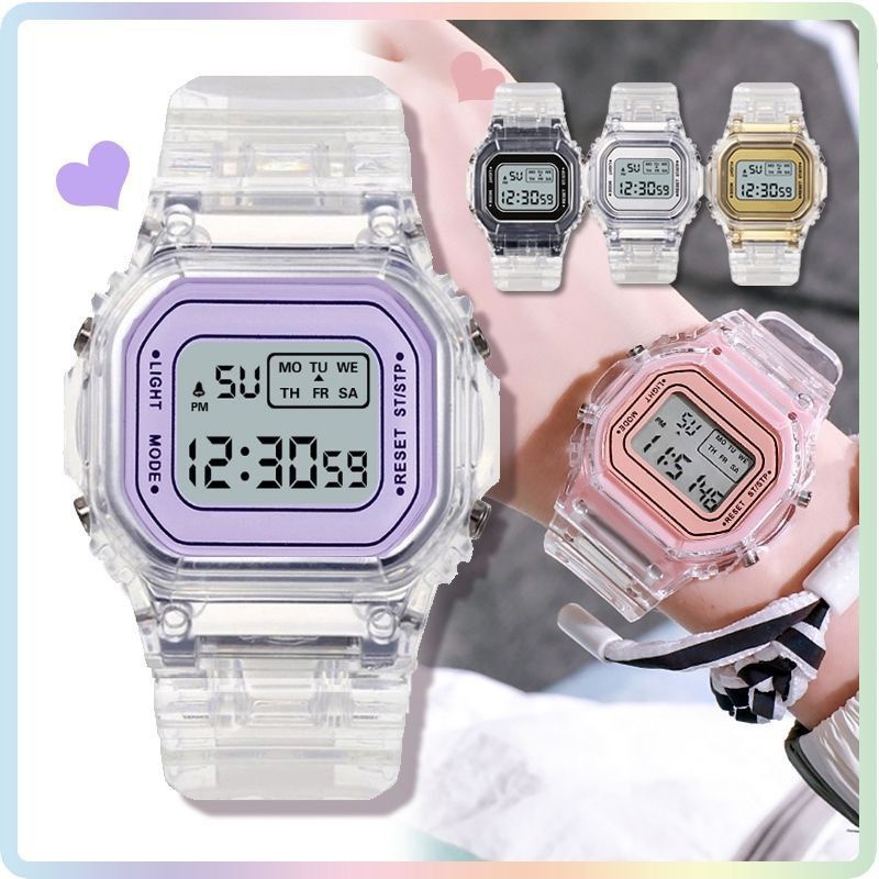 (Terima Cod)Jam Tangan Wanita Digital Sergi Traspadan Model Korea Strap Rubber(Dikirim Jakarta)