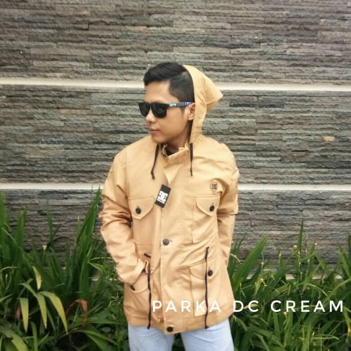 Jaket Parka DC Cream / Parka Cowok Premium Kanvas / Parka Pria