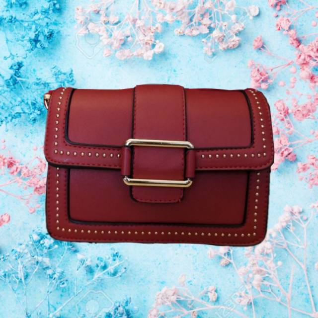 Tas Import Wanita Tas Handbag Maroon Gesper
