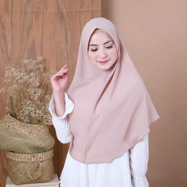 Khimar Pet Simple (Jilbab Instan / Kerudung Simple Wolfis Antem )Khimar PET SIMPLE Hijab Instan Wool