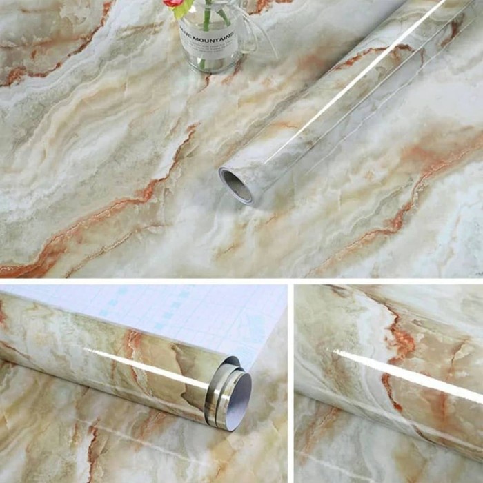 Stiker Dapur Serbaguna Foil Marmer Marble Jade Premium Sticker Rumah