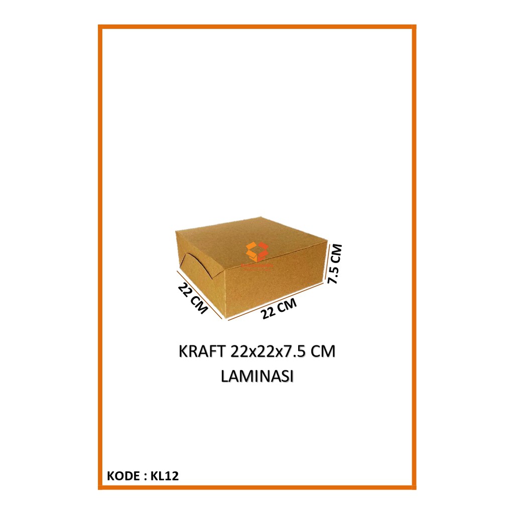 

Kotak Kraft Laminasi 22x22x7.5 Cm / Boks Dos Packaging Food Makanan