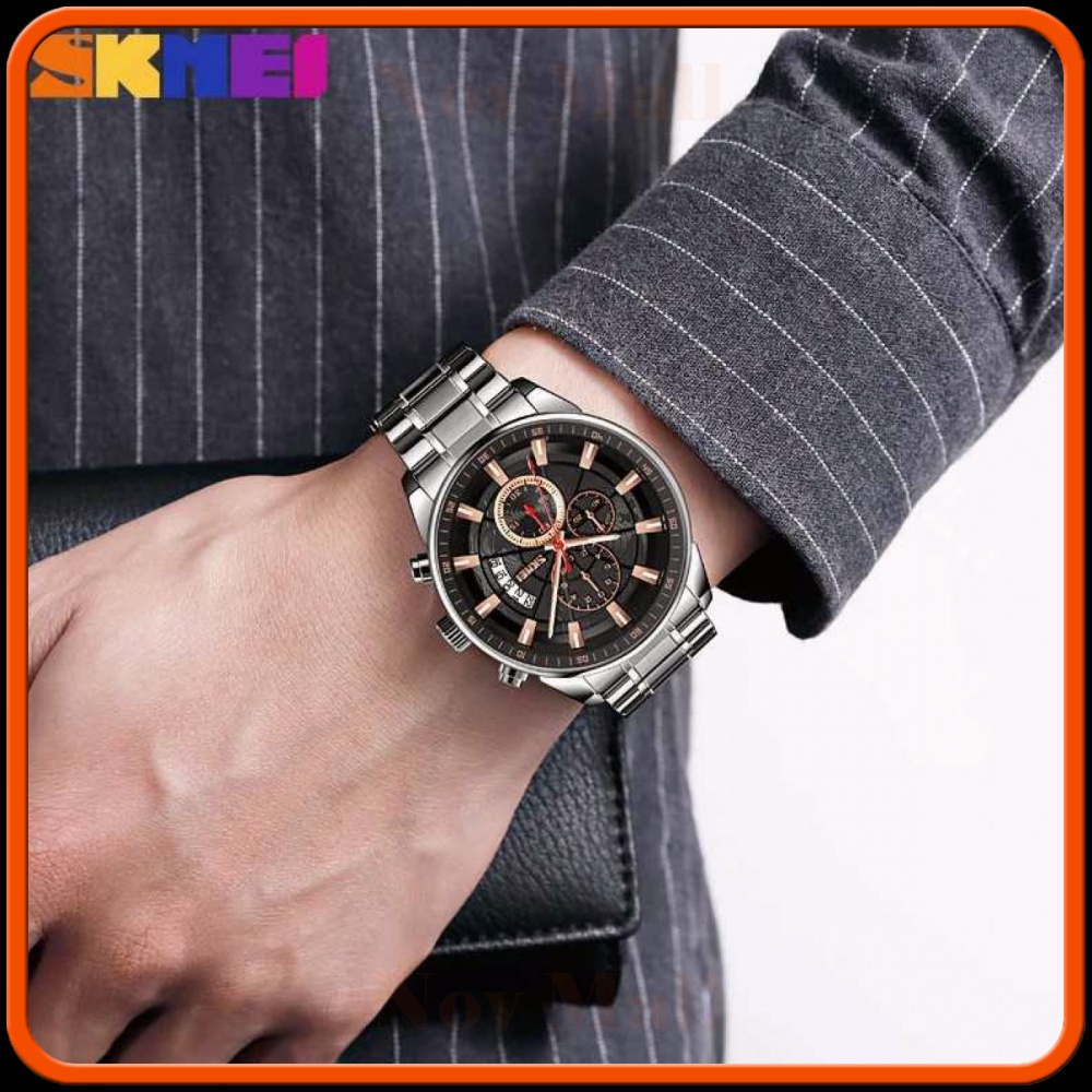 SKMEI Jam Tangan Analog Pria Strap Stainless Steel - 9285