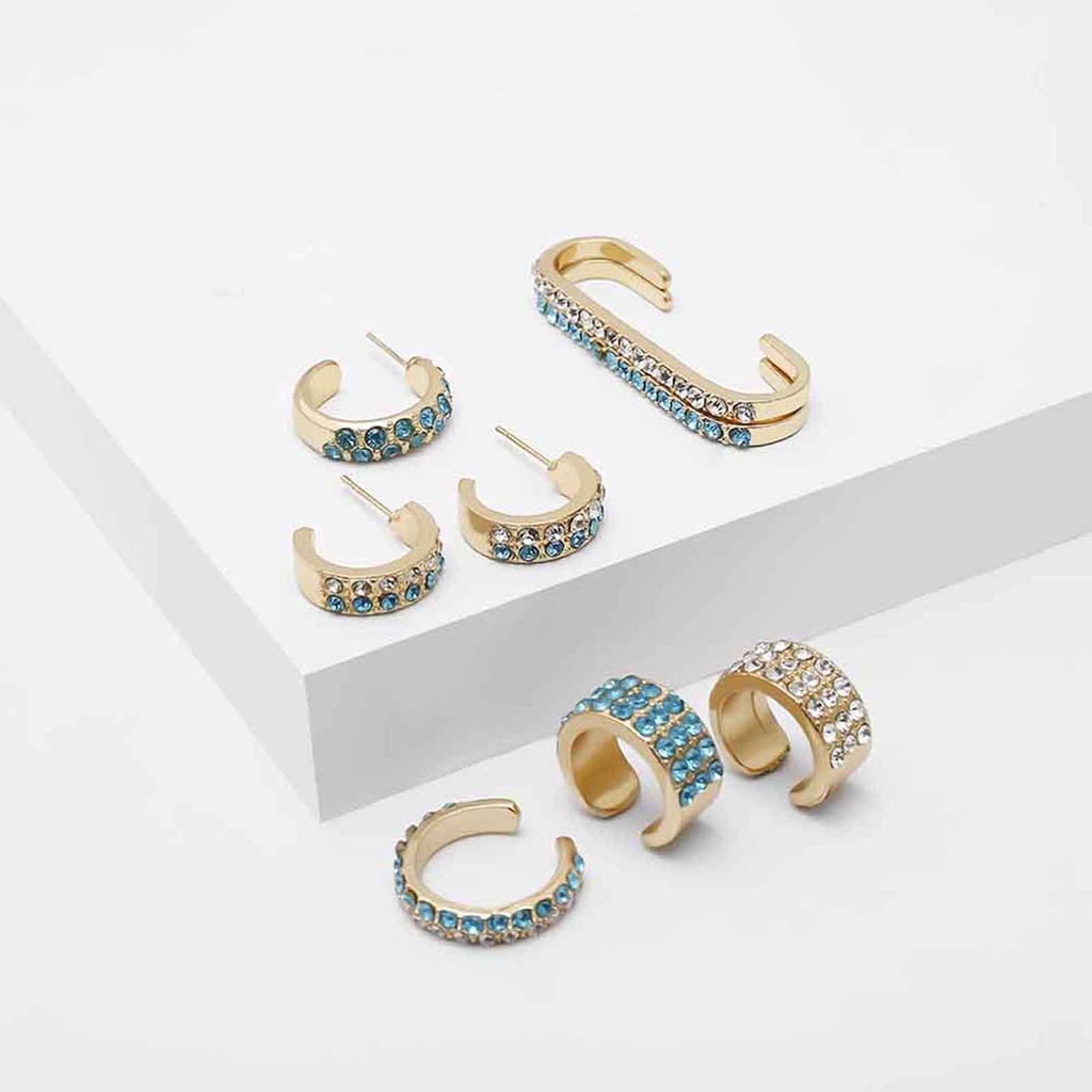 Hu Hu Hu Hu Hu Alat Bantu Pasang Kacamata♡ 2 / 8 Pcs Anting Tusuk Aksen Berlian Imitasi Untuk Wanita