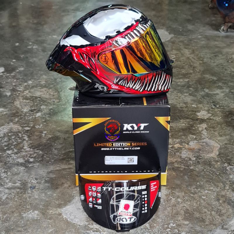 HELM KYT TT COURSE PAKET GANTENG MARVEL VENOM
