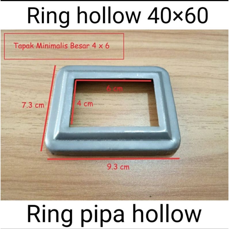 Ring Hollow/ tapak hollow besar 40×60 bahan besi plat ornamen pagar