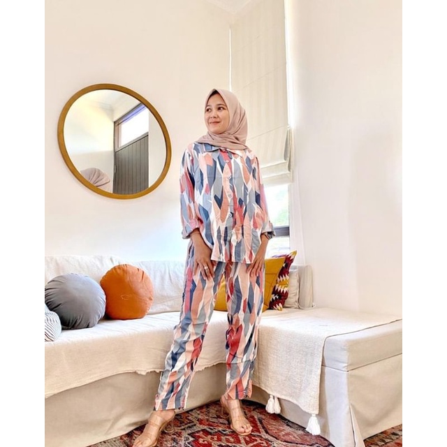 BELLE ONE SET / SETELAN RAYON DAILY ONE SET BAJU SETELAN WANITA KEKINIAN-ONESET(TULIP SET)