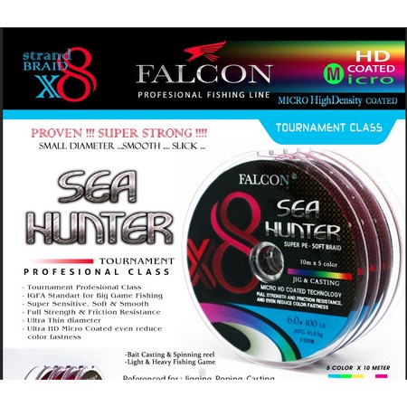 Senar PE X8 FALCON Sea Hunter 100 meter - 0.8