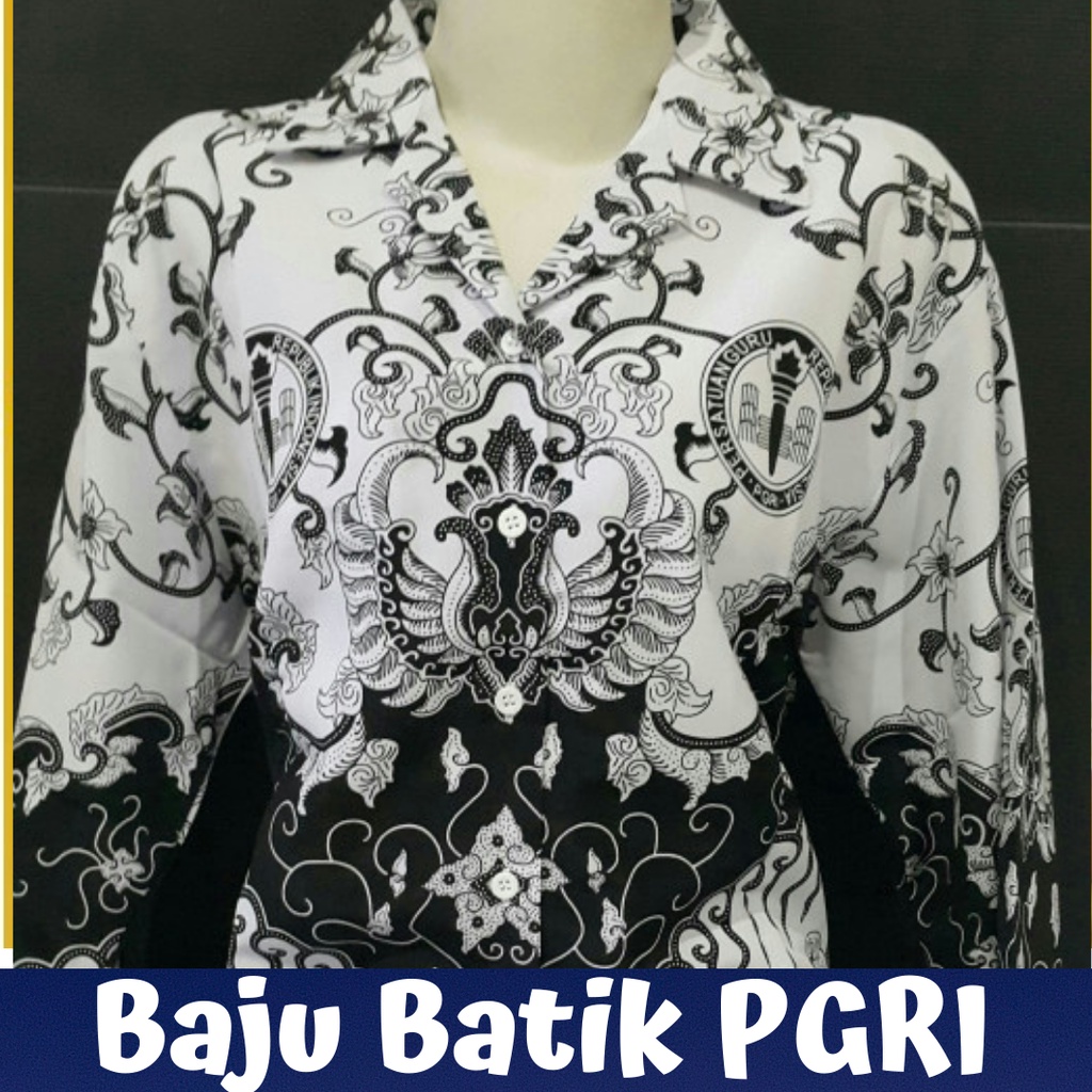 Seragam Baju batik PNS PGRI wanita kemeja batik guru formal pakaian dinas lengan panjang
