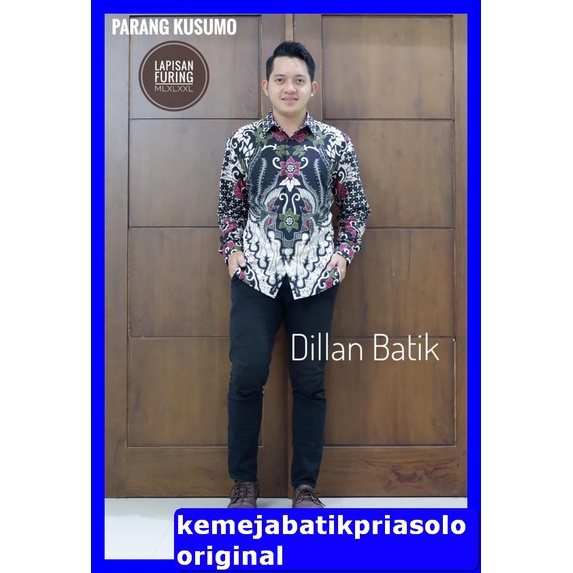 ATASAN PREMIUM KEMEJA BAJU BATIK SOLO PRIA LENGAN PANJANG FULL FURING PARANG KUSUMO DILLAN SETYO KEN