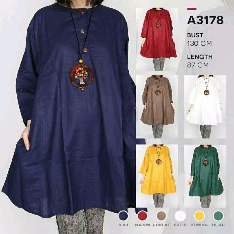 tunik polos jumbo ld 130