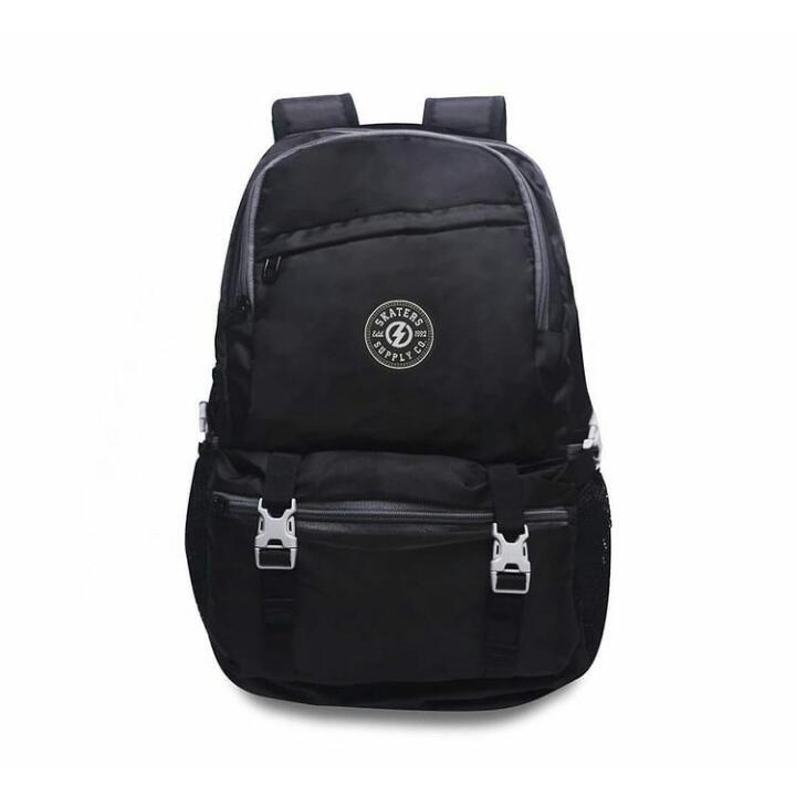 TAS RANSEL LAPTOP + BONUS RAIN COVER SKATERS UD005 HITAM