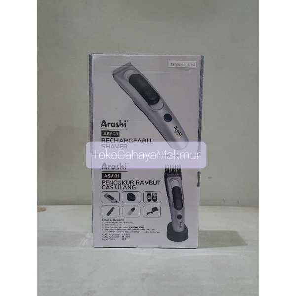 Arashi Shaver Rechargeable ASV 01 - Alat Mesin Cukur Rambut Elektrik / Hair Clipper Portable