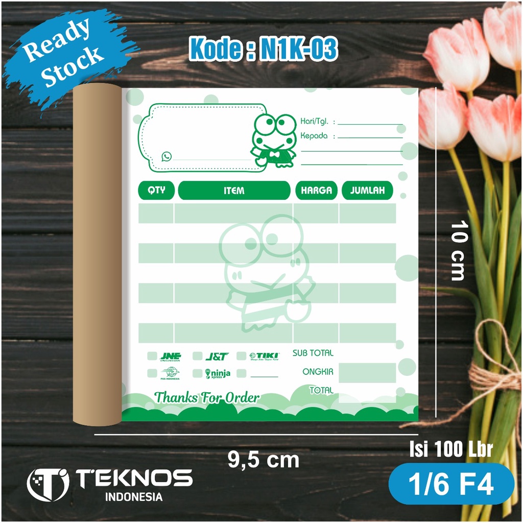 

[100 lembar] NOTA OLSHOP KOSONGAN 1 PLY LUCU UNIK KEROPI N1K-03