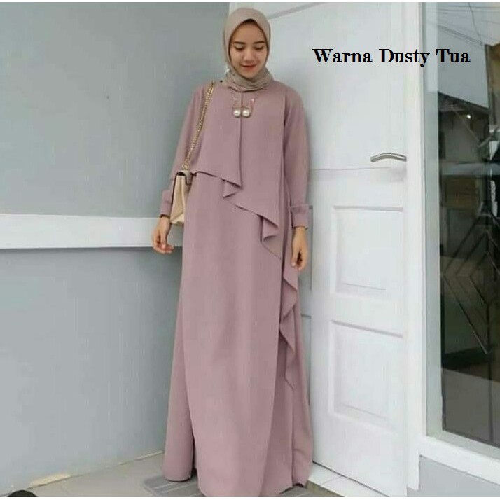 GAMIS ABAYA HANUM JUBAH BORDIER MERAK CANTIK POLOS BAHAN 