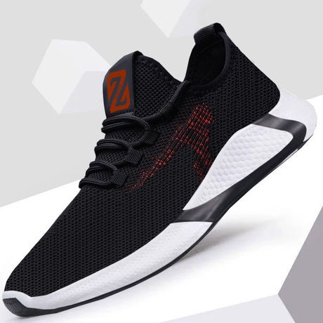 SEPATU PRIA IMPORT SNEAKERS FEBOI HITAM MERAH