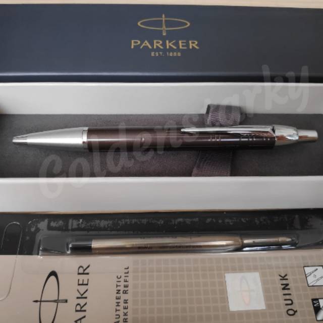 

Paket 1 Klik: 1pcs Parker IM Premium Metallic Brown CT Ballpoint + 1pcs Refill Ballpoint