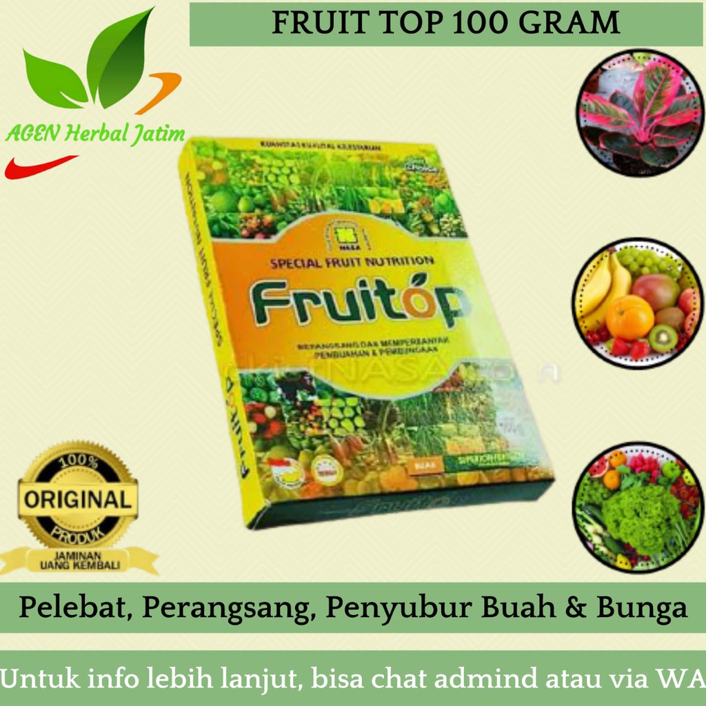 Media Tanam Pupuk Tanaman Organik Pelebat Perangsang Buah Anti Rontok Eco Farming Fruitop 100gram