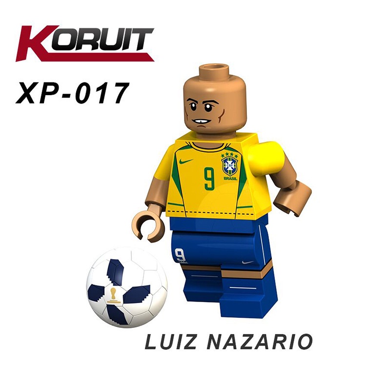 Mini Figure Ronaldo Messi Neymar Beckham Sepak Bola Qatar 2022 Modric Cavani KT1003