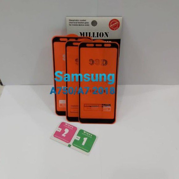 TemperedGlass Full Samsung A750/A7 2018 + Packing