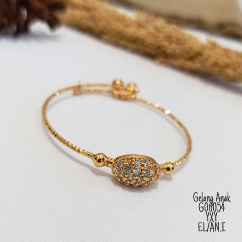 Gelang Anak Yaxiya Bangle Zircon Warna Gold G06054