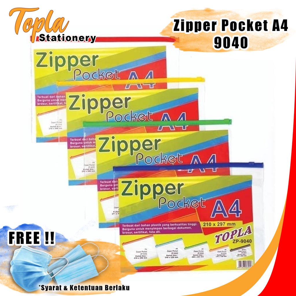 

HARGA DAPAT 3 PCS Plastik Zipper Lock Zipper Pocket A4 ZP-9040 Pouch Kantong Zipper Plastik A4 Tas File Plastik Kantong Dokumen Plastik