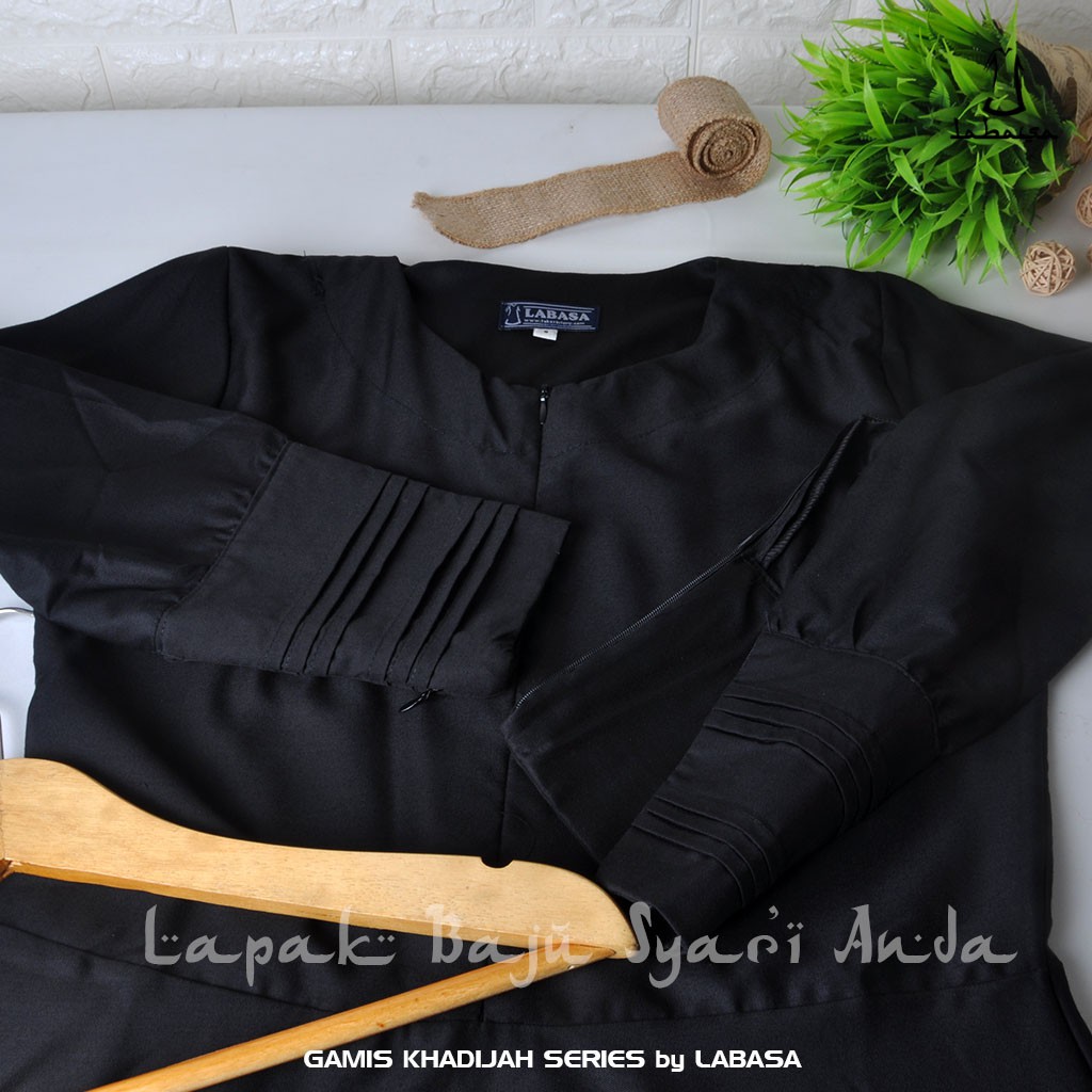 Gamis Syari Akhwat Muslimah TOYOBO Hitam Khadijah Series Labasa dan Aneka Warna | Bisa COD