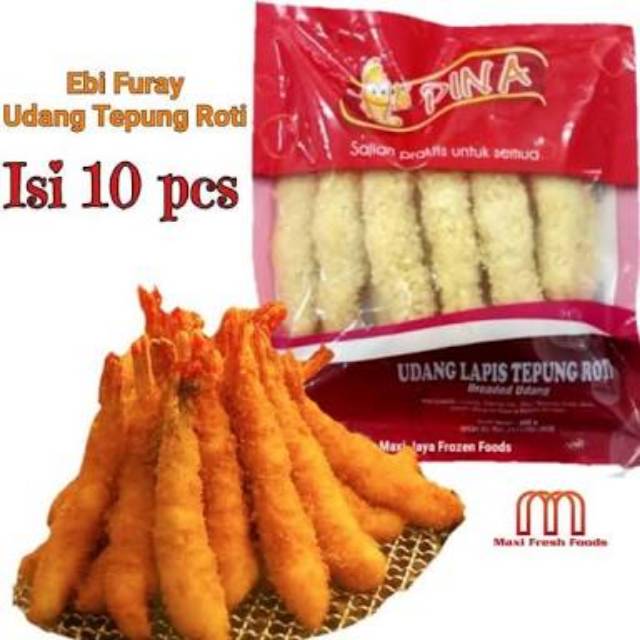 Ebi Furai / Udang Tempura Tepung Pina isi 10 pcs 250gr Halal Murah
