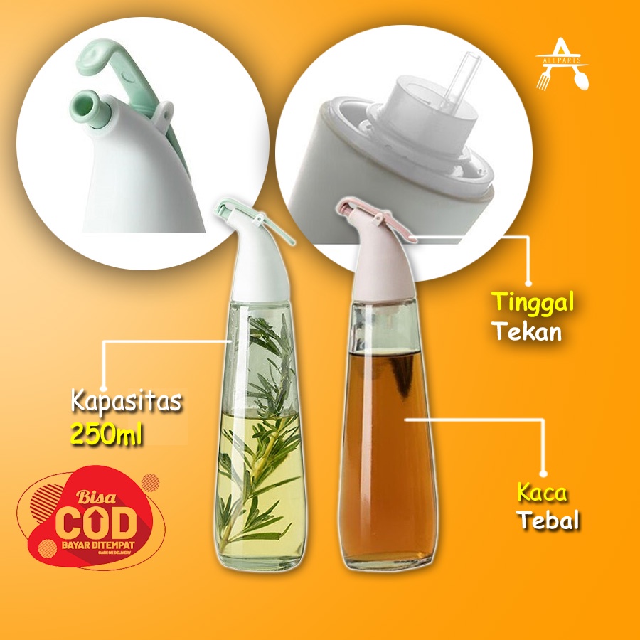 Botol Cuka Kecap Tempat Penyimpanan Wadah Minyak Goreng Kaca Unik Oil Bottle CF061