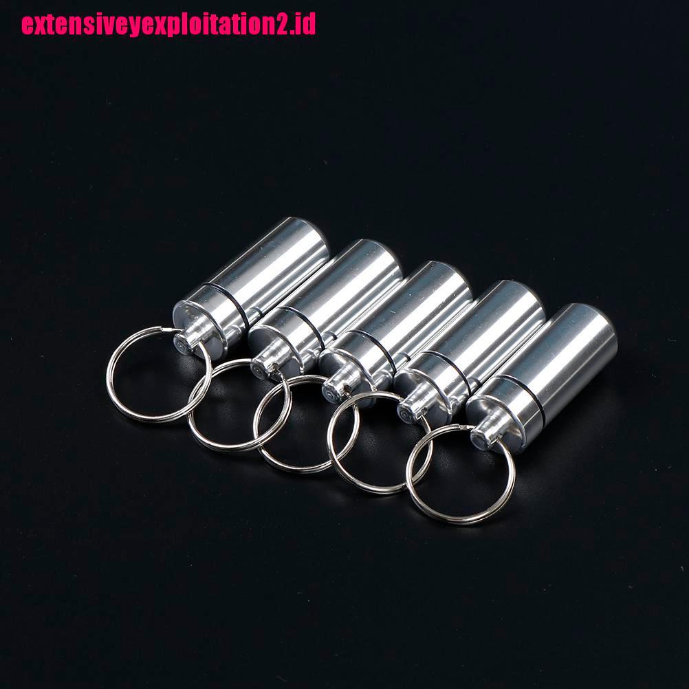 &lt; E2id &amp; &gt; 5pcs Kotak Obat Pil Bahan Aluminum Anti Air