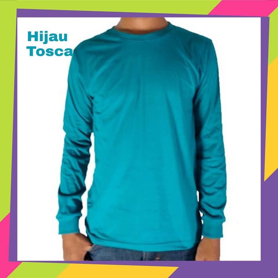 Kaos Oblong Lengan Panjang Hijau Tosca Kaos Oblong Hijau Tosca Kaos Hijau Tosca Polos